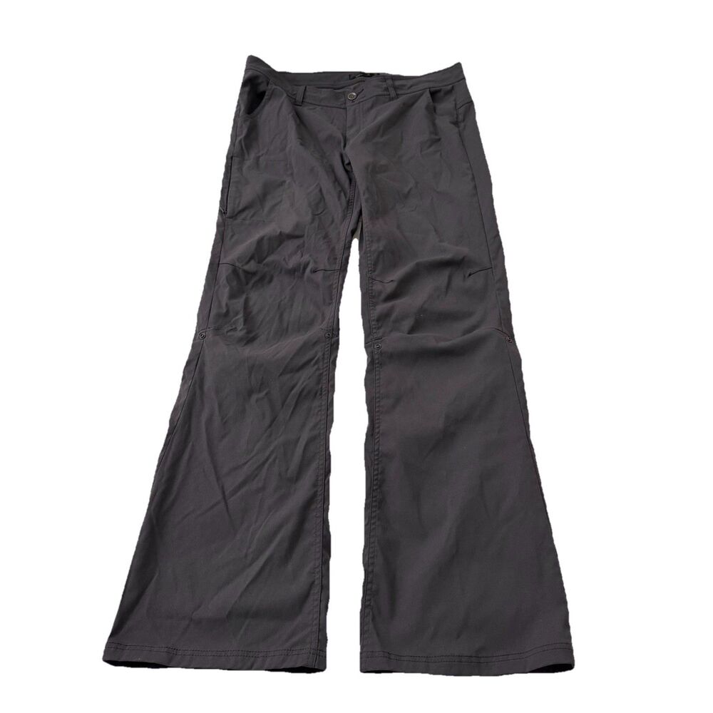 Prana Halle Pants Womens 16 Charcoal Gray Stretch Hiking Roll Up Utility Gorp